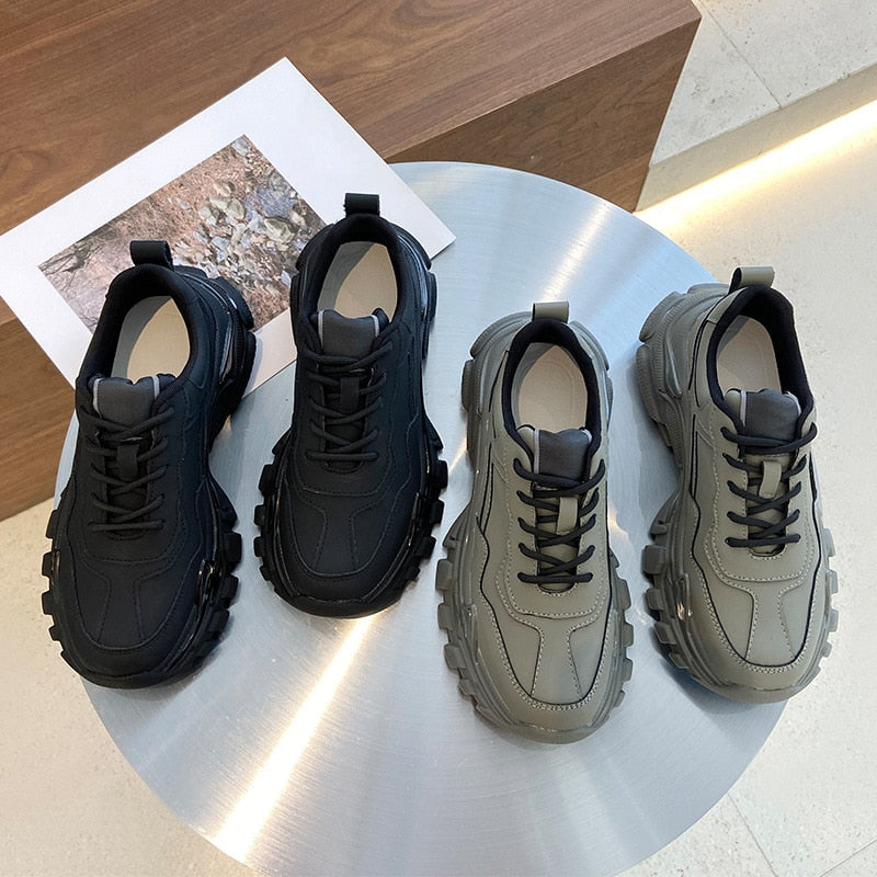Chunky Sneakers for Women - Cowhide Leather Maxct