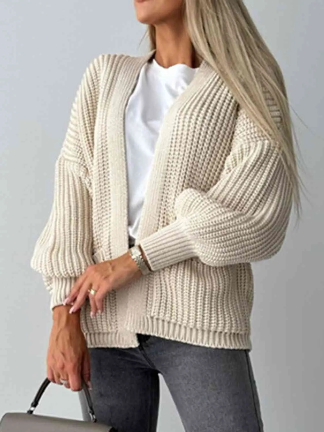 Maxct &Open Front Dropped Shoulder Cardigan