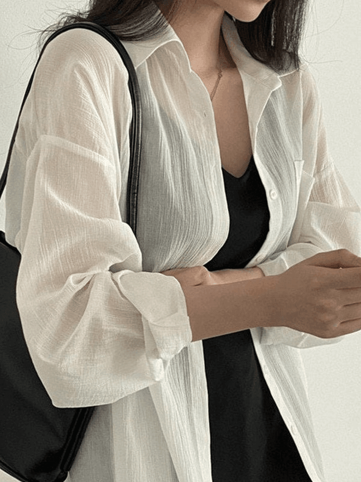 Maxct Lightweight Sheer Long Sleeve Blouse