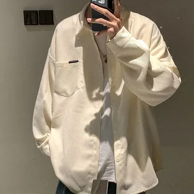 Corduroy Long-Sleeved Retro Shirt Maxct