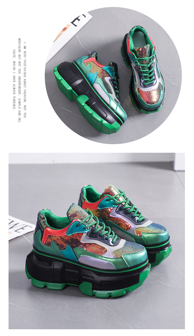 Women's Chunky Sneakers - Metallic Bling