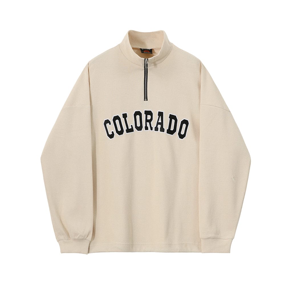 Maxct 6684 Waffle Knit Half Zip-Up Colorado Collar Sweater