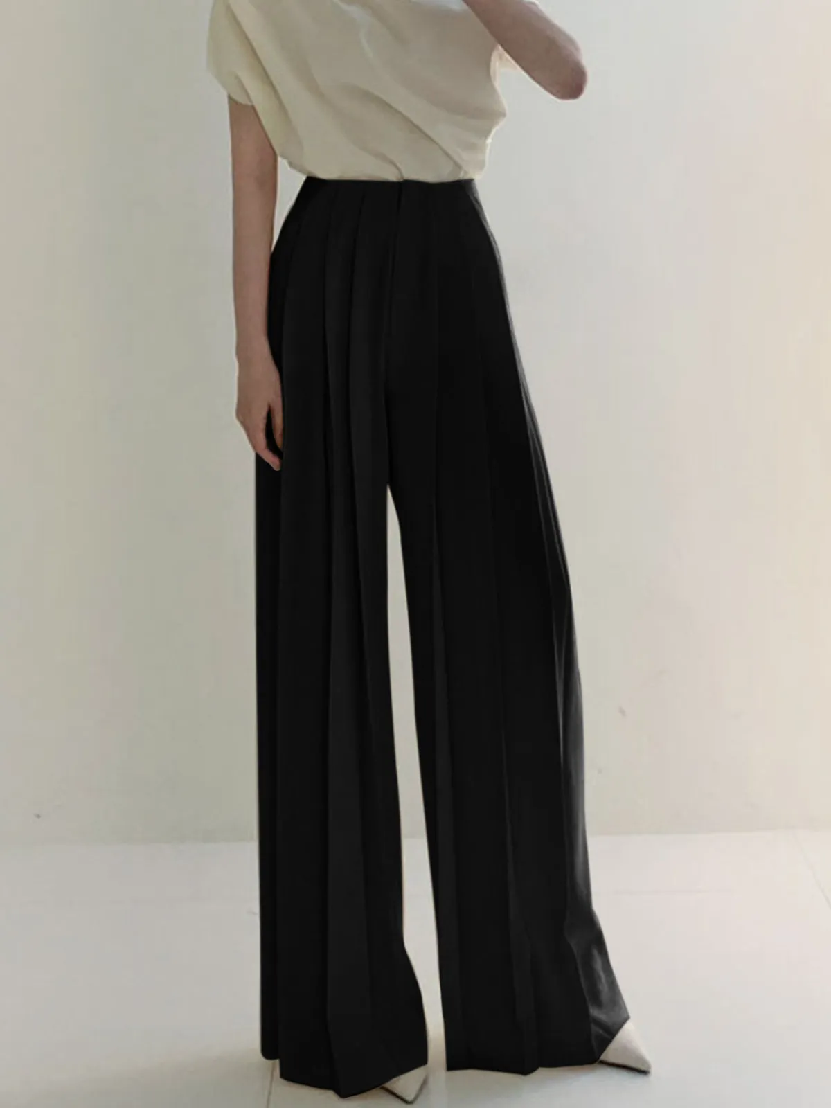 Maxct Pleated High Waist Wide Leg Pants