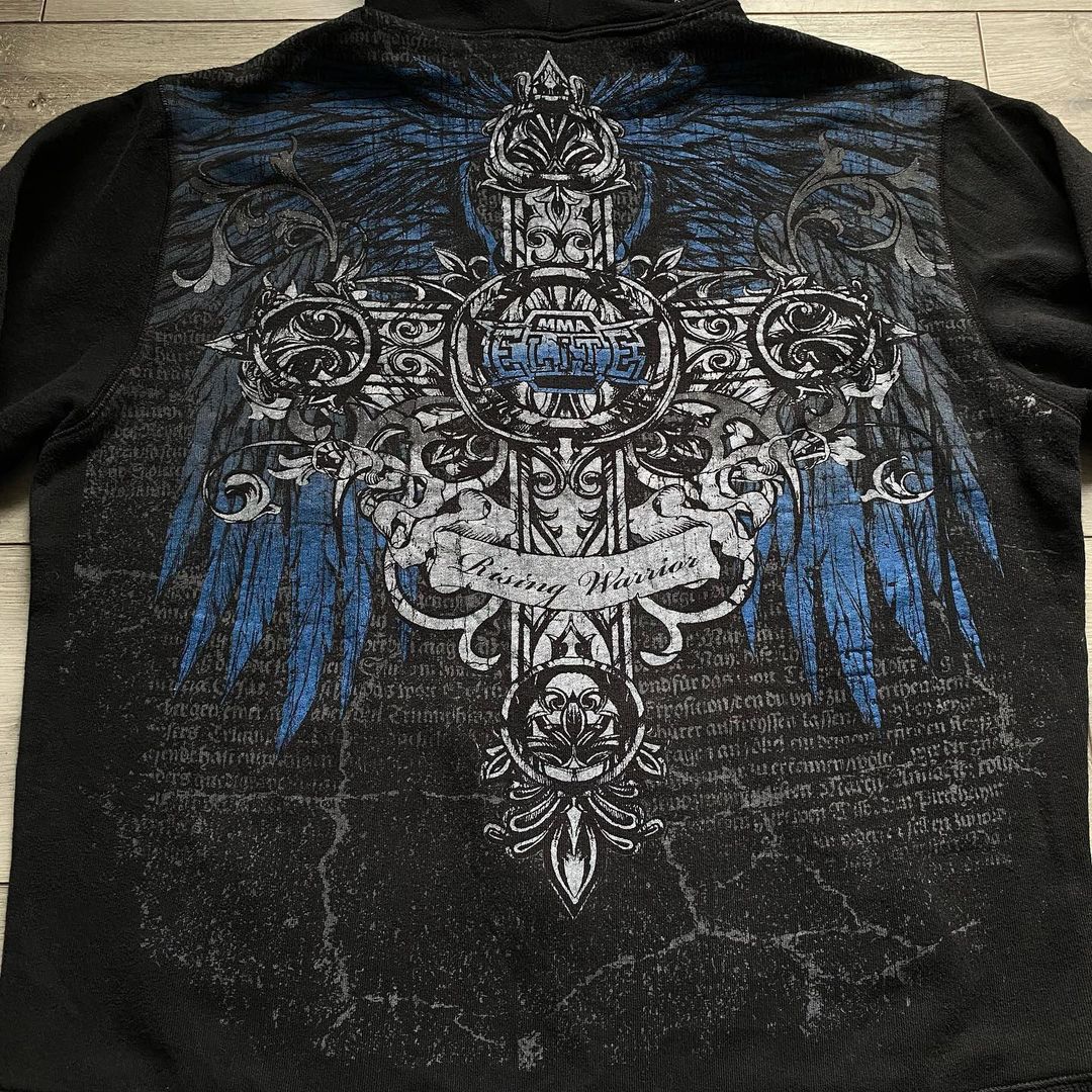 90s Streetwear Crew Neck Sweatshirt Men Casual Hoodie High Street Print Design Patterns Suitable for Fall and Summer Gothic Zipper Cardigan
