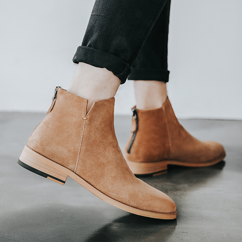 Men's England Ankle Boots Zip Genuine Leather - true deals club