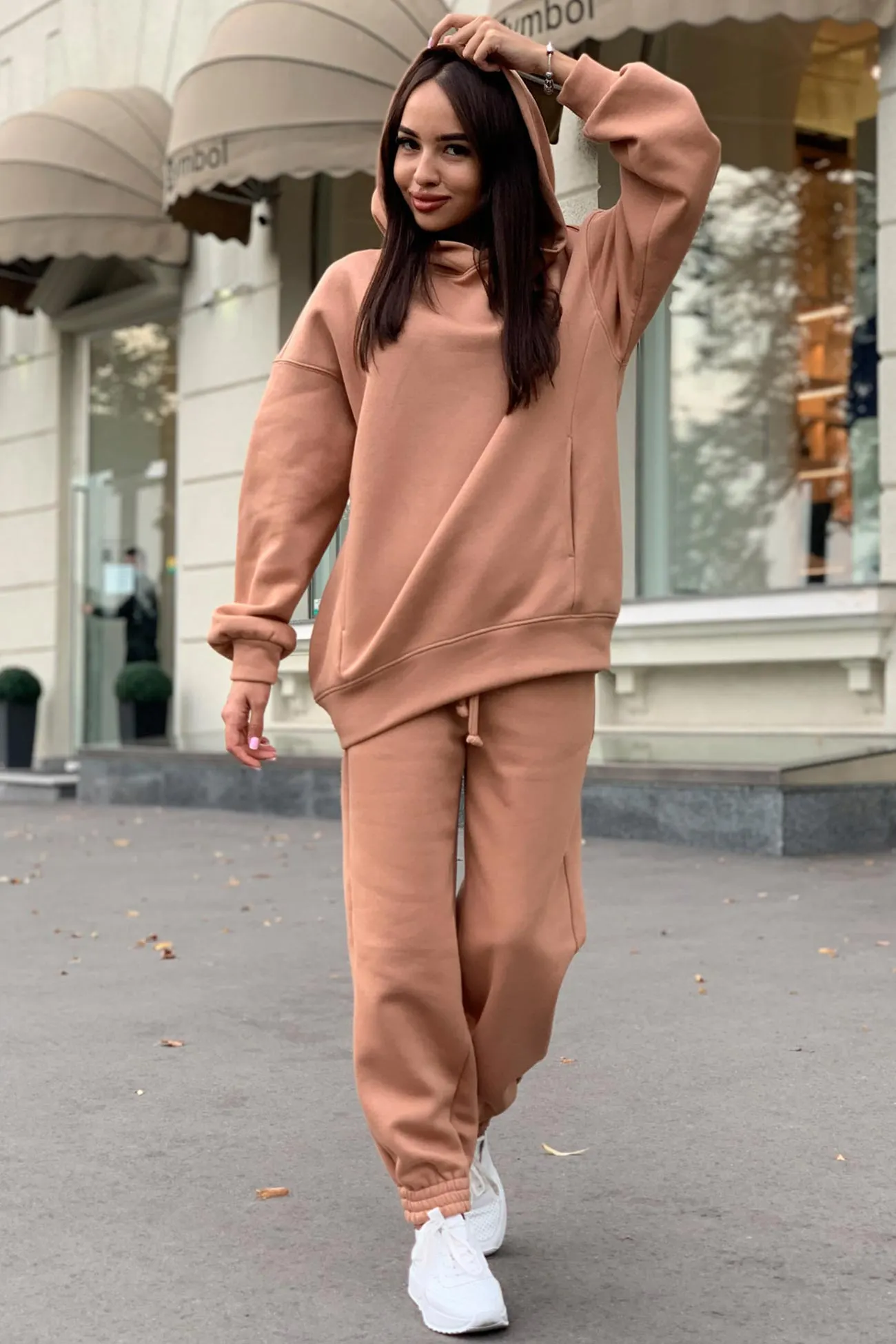 Maxct Pocketed Hoodie Elastic Waist Long Pants Set