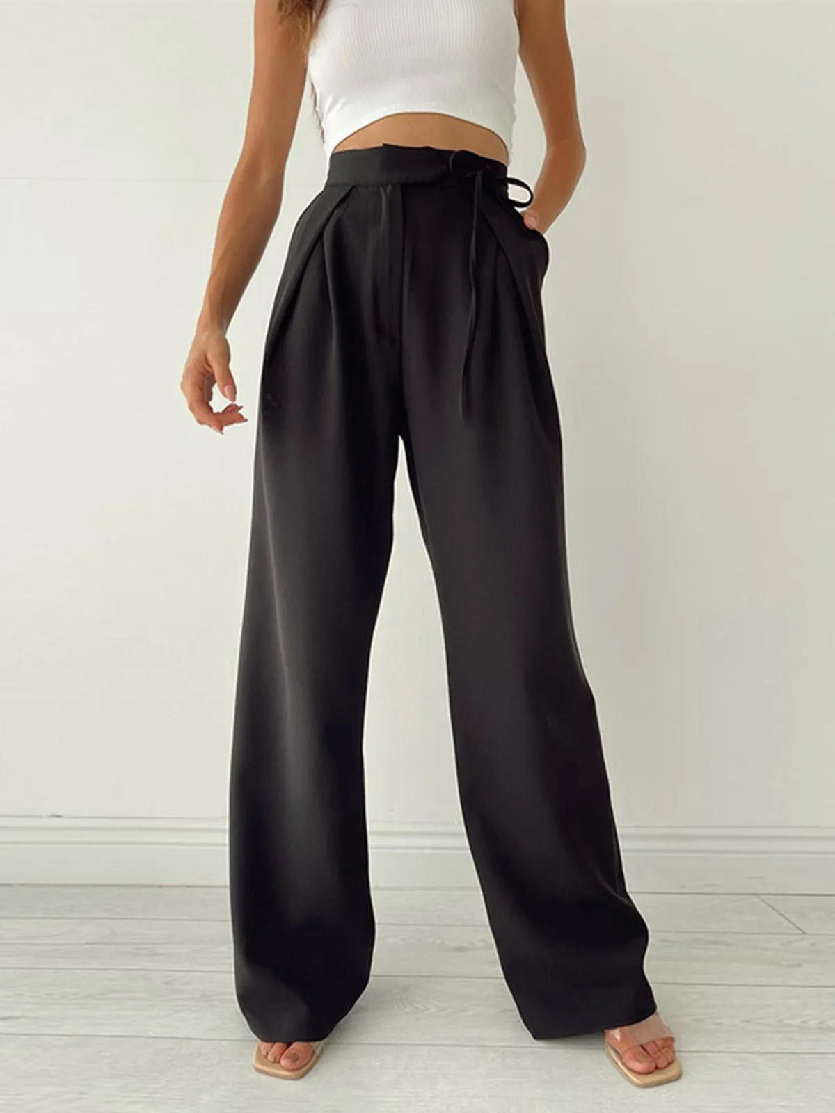 Maxct Palazzo Tied Wide Leg Dress Pants - Image 5