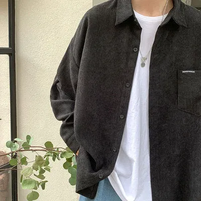 Corduroy Long-Sleeved Retro Shirt Maxct