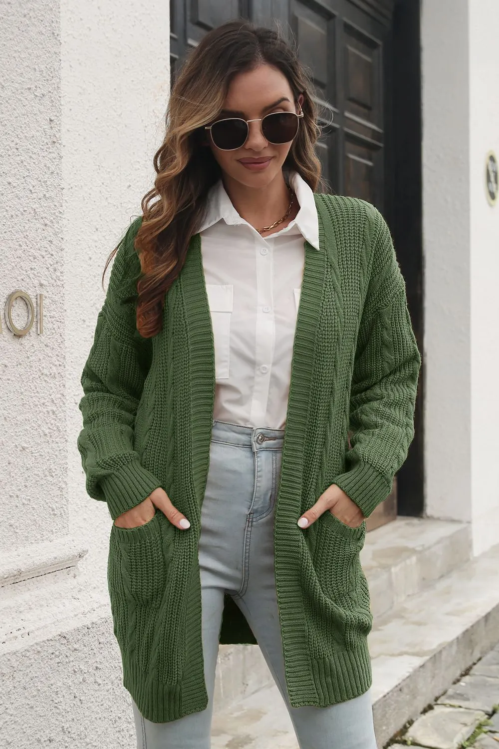 Maxct &Open Front Longline Cardigan with Pockets