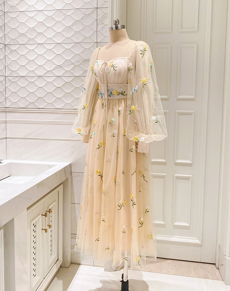 Butterfly Garden Tulle Maxi Dress Maxct