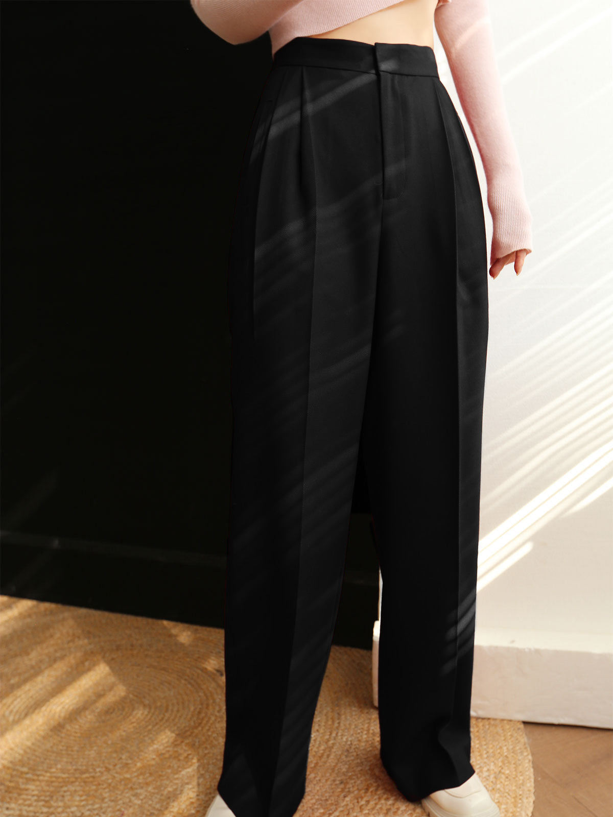 Maxct Middle Waist Pleated Tapered Pants