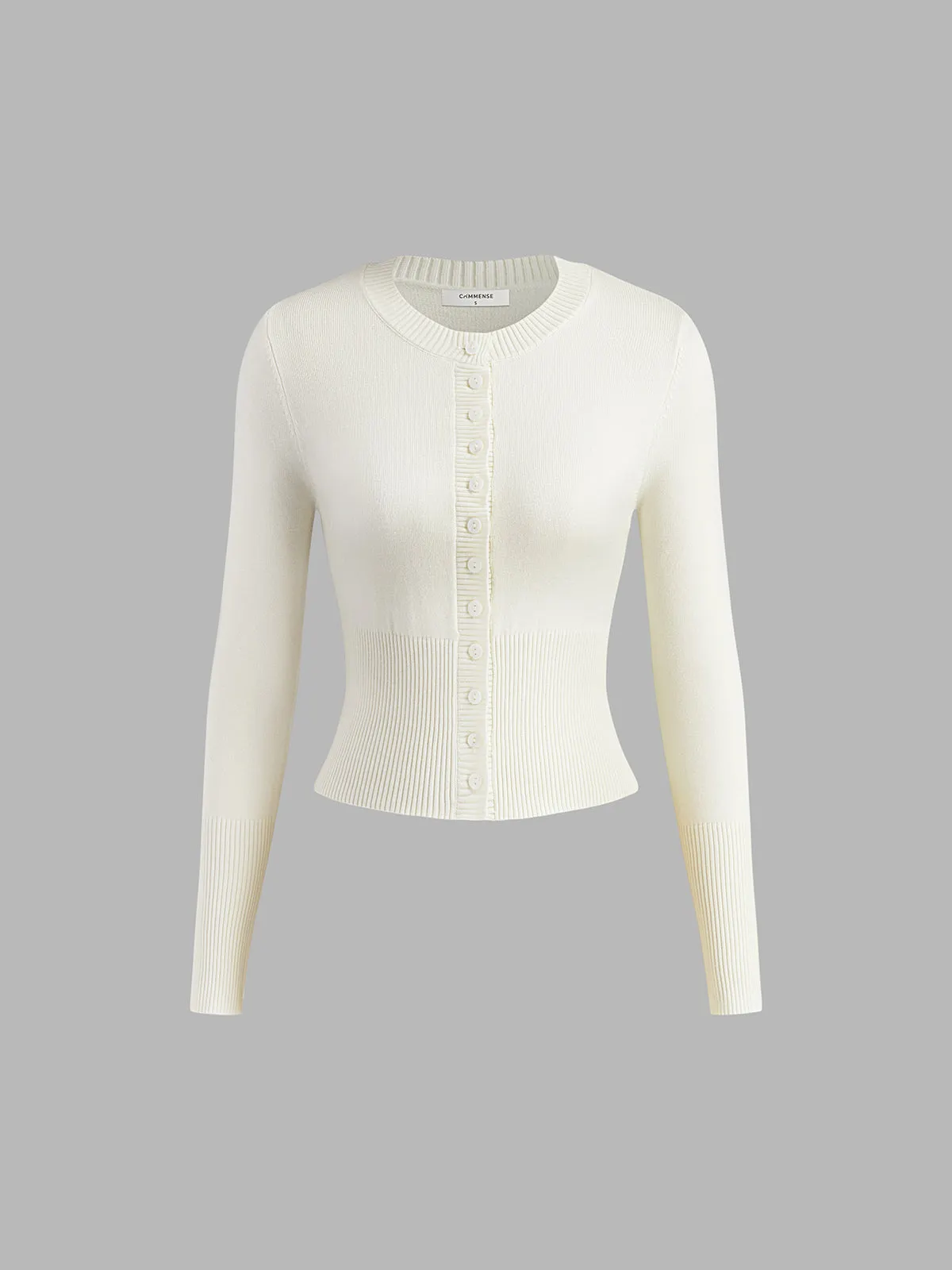 Maxct-Fall Casual Outfits Crew Neck Long Sleeve Cardigan