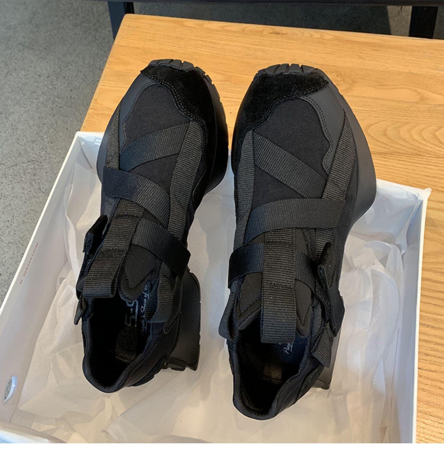 Black Chunky Sneakers for Women Maxct