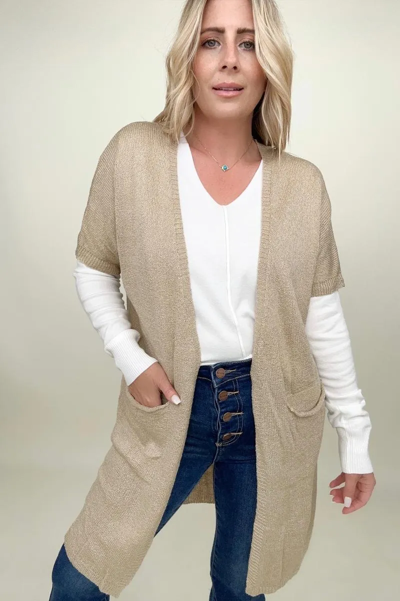 Maxct &Shorts Sleeve Light Knit Dolman Cardigan