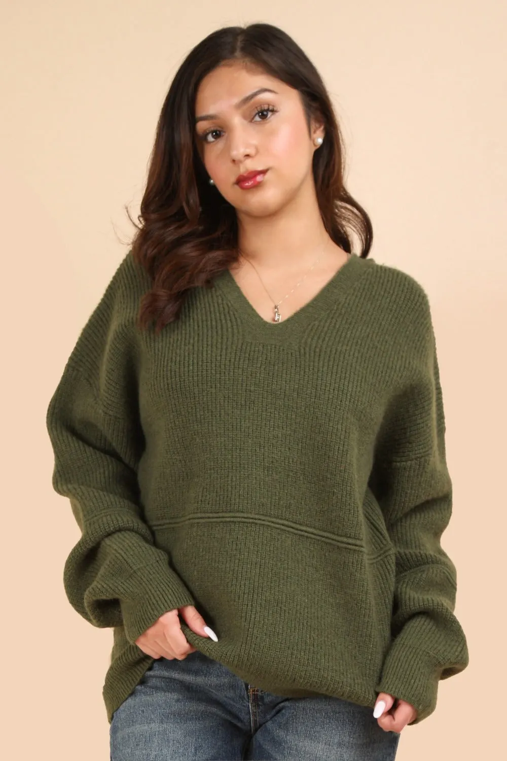 Maxct &VERY J Seam Detail Drop Shoulder Hooded Sweater