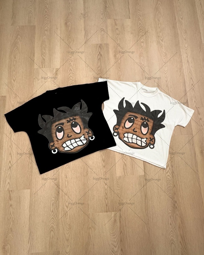 Summer New Style European and American Oversized Short-sleeved Fashion Popular Anime Printed T-shirt Fashion Casual Loose Top