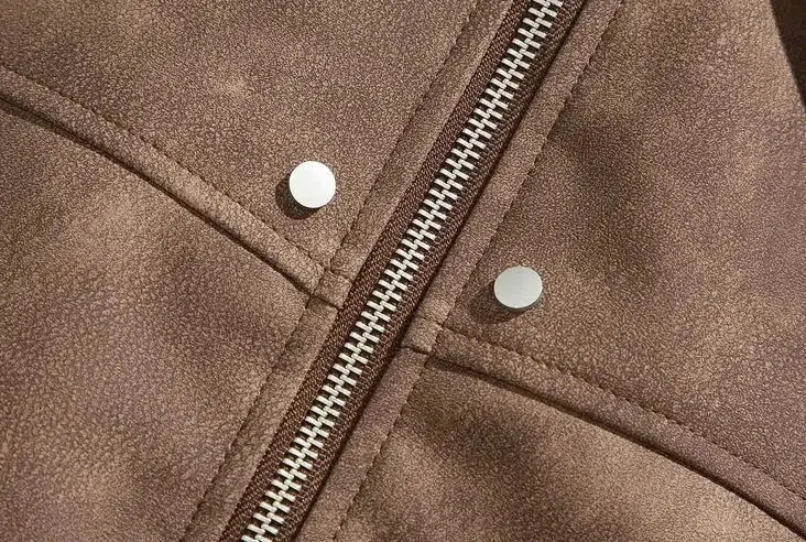 Maxct Retro Suede Lapel Cotton Jacket
