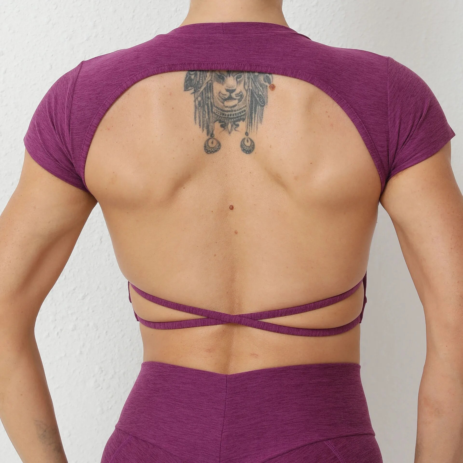 Maxct Backless Gym Workout Top with Cups Women Sportswear Short Sleeve O-neck Sport T-shirt Yoga Wear Ladies Fitness Shirt Pink