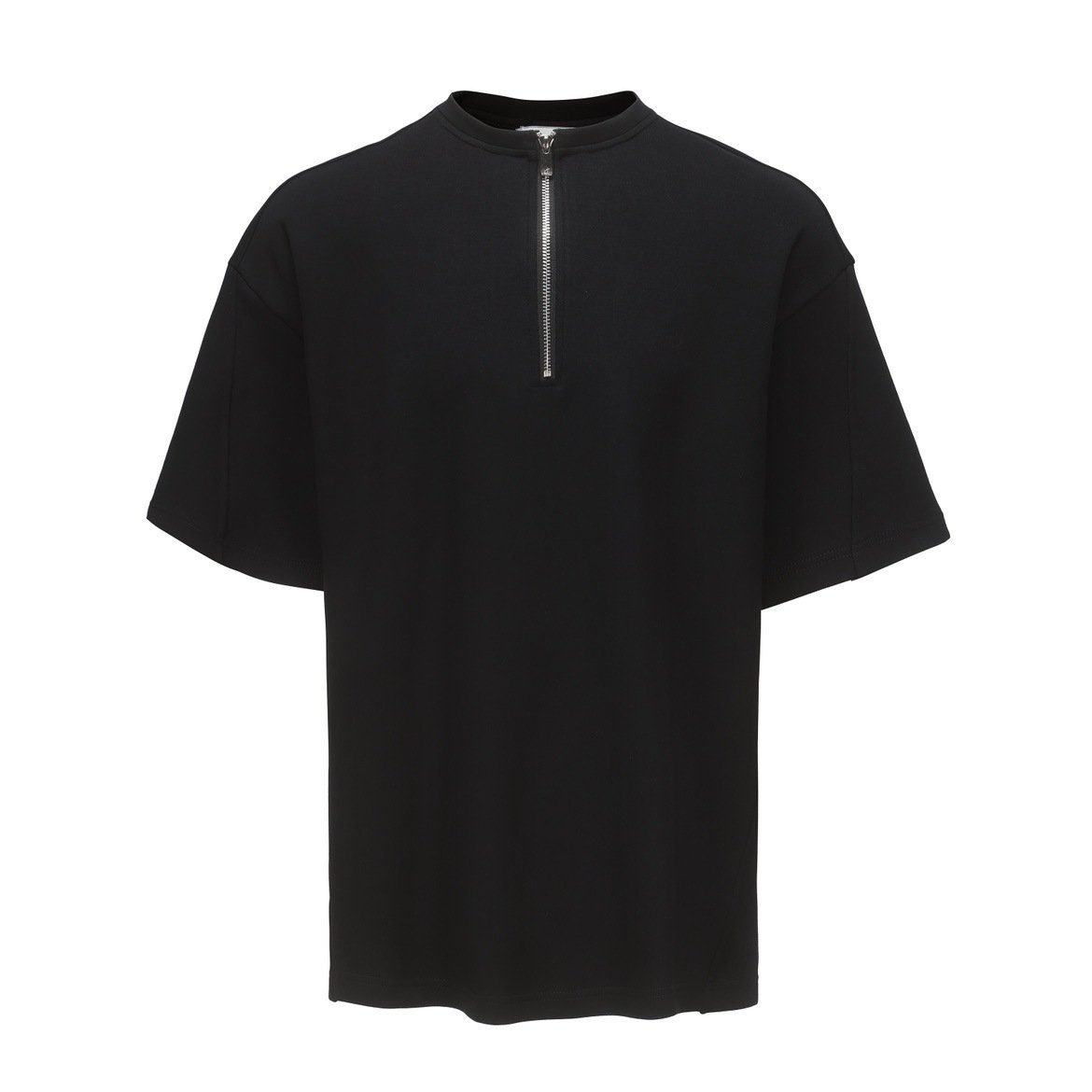 Maxct 90s Streetwear American Style Trendy Brand Niche Simple Pure Cotton Short-sleeved T-shirt Men's Summer New Loose Street Half-zipper Short-sleeved Top - Image 4