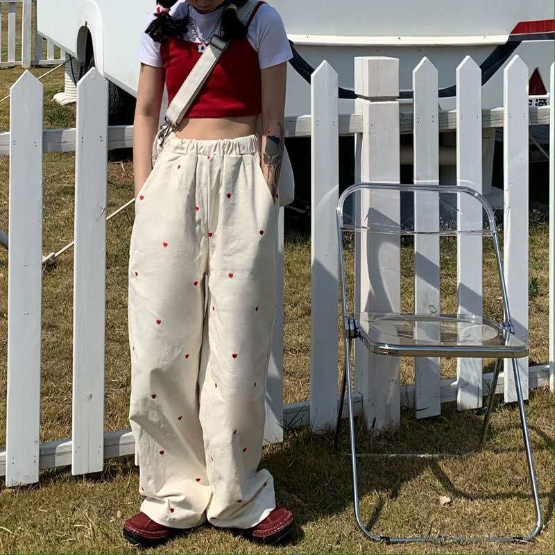 Vintage Red Hearts Pants Maxct