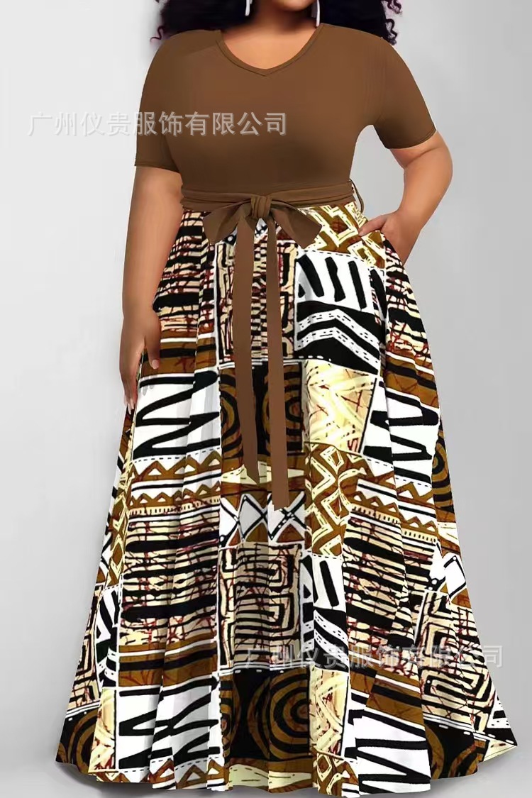 Maxct Size Casual Dress New Women's Dress With Fashion Printing And Color Impact Dress