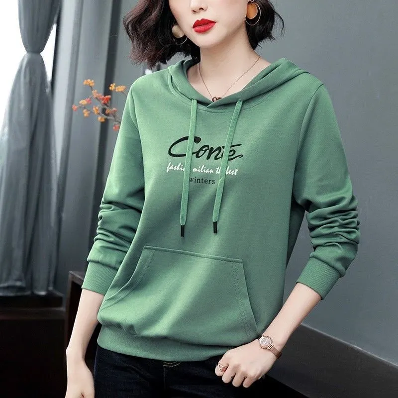 Maxct Women Cotton Hoodies Autumn Comfy Autumn Hooded Sweatshirt Women Hip Hop Hoodie Classic Hoody Pullover Tops Clothes 589