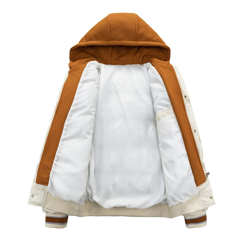 Maxct &Men's Windproof Hooded Thick Thermal Jacket