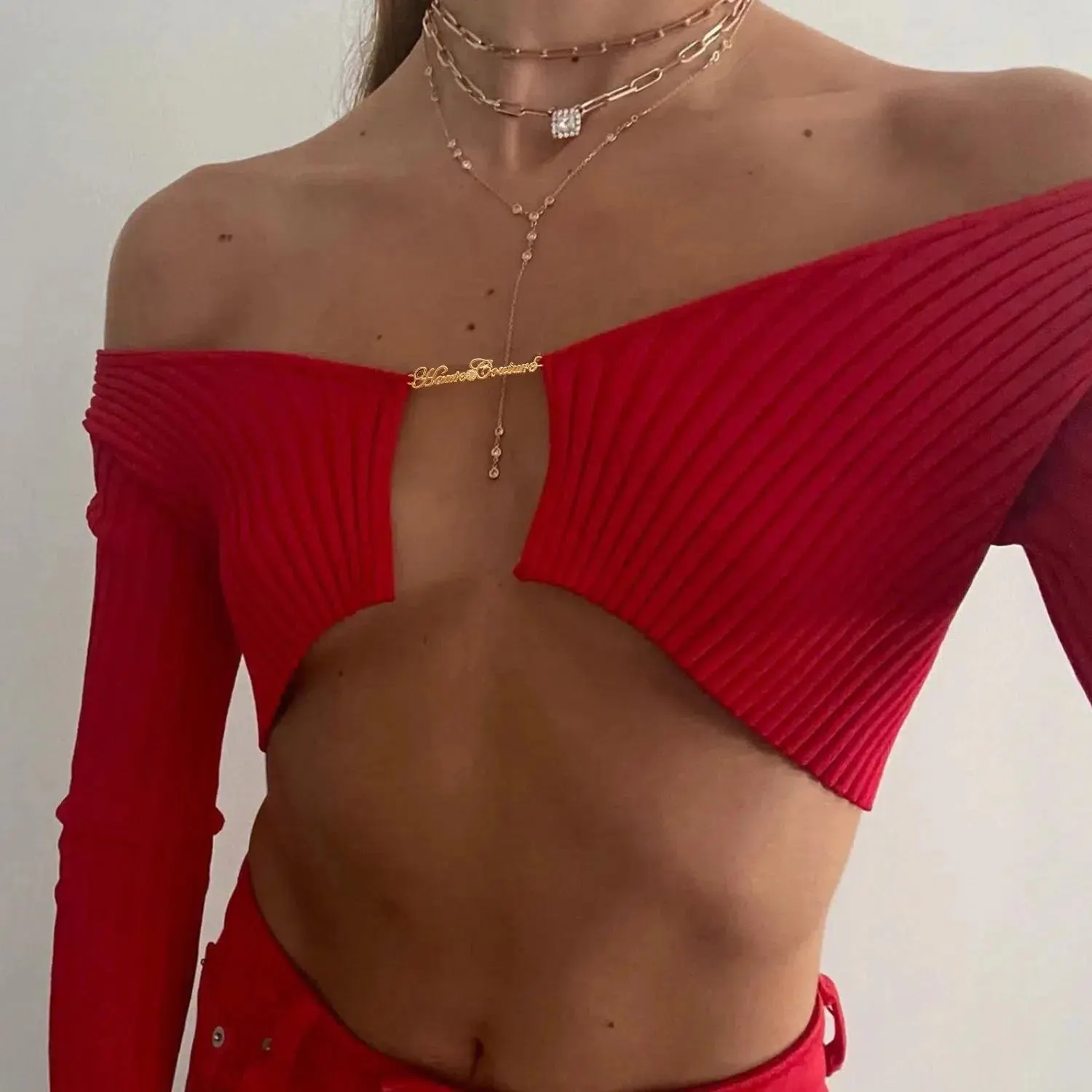 Maxct &Baddie Knitted Open Front Crop Top