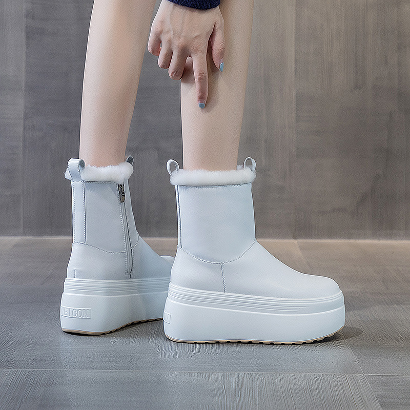 8cm Warm Microfiber Boots for Women - true-deals-club