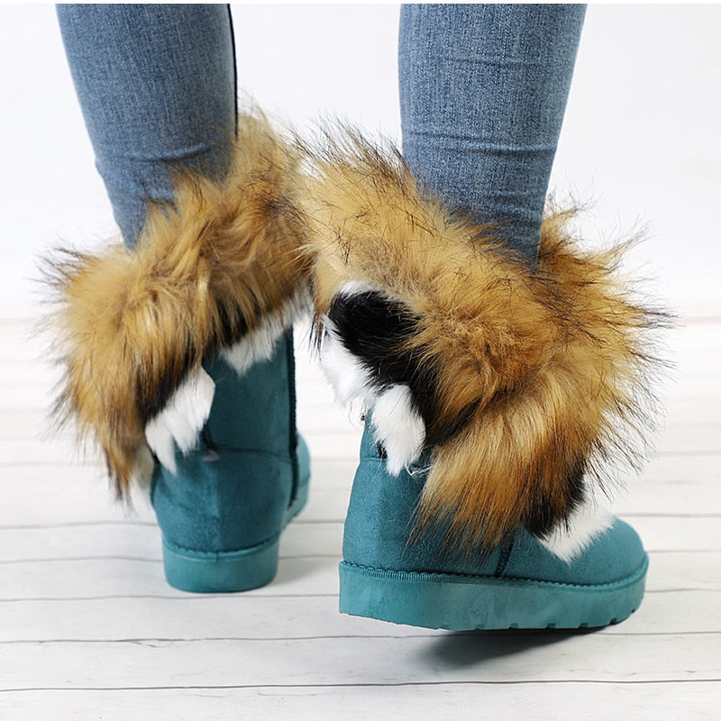 Suede Faux Fur Snow Boots Maxct
