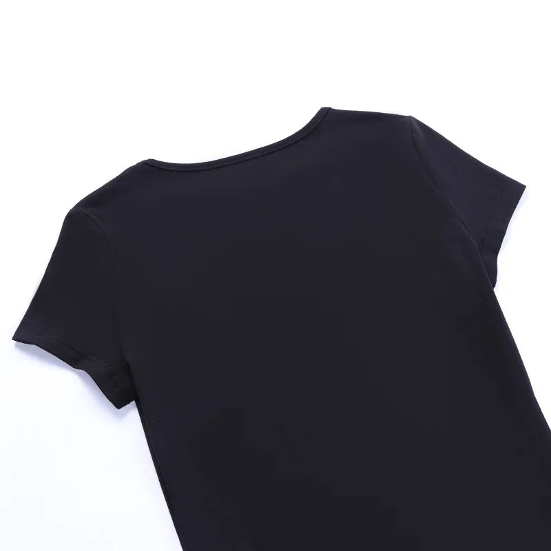 Maxct Summer Dress For Women Y2k Clothing Short Sleeve Mini Sexy Streetwear Hollow Out Black Vestido Feminino One Piece Outfits