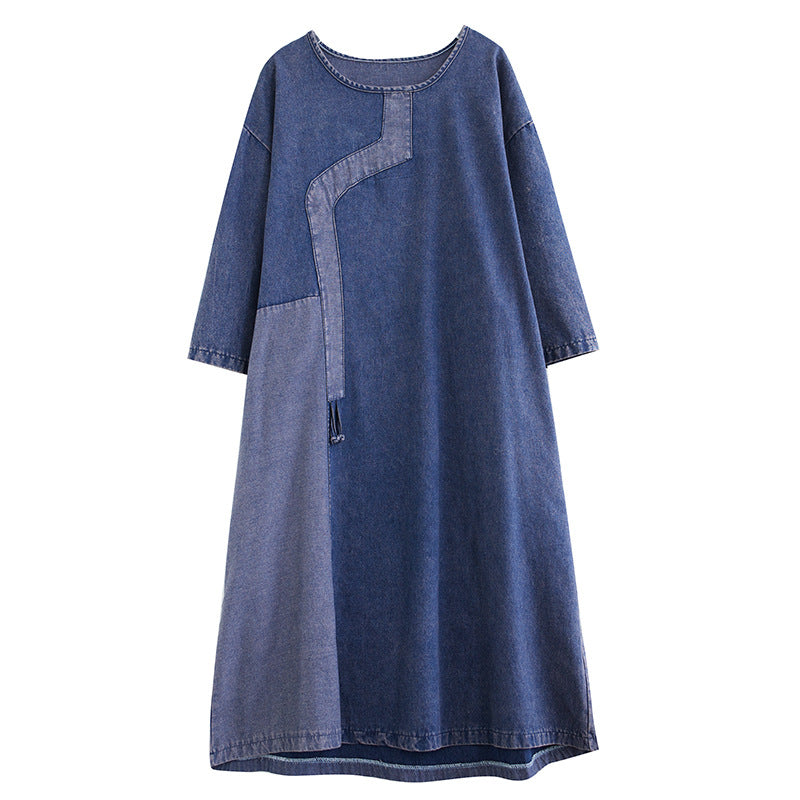 Maxct Women Autumn Denim Long Sleeves Dress