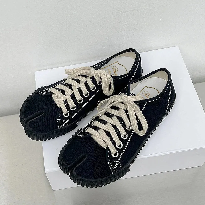 Tabi Sneakers Split Toe Mary Janes Canvas Women's Maxct - Image 8