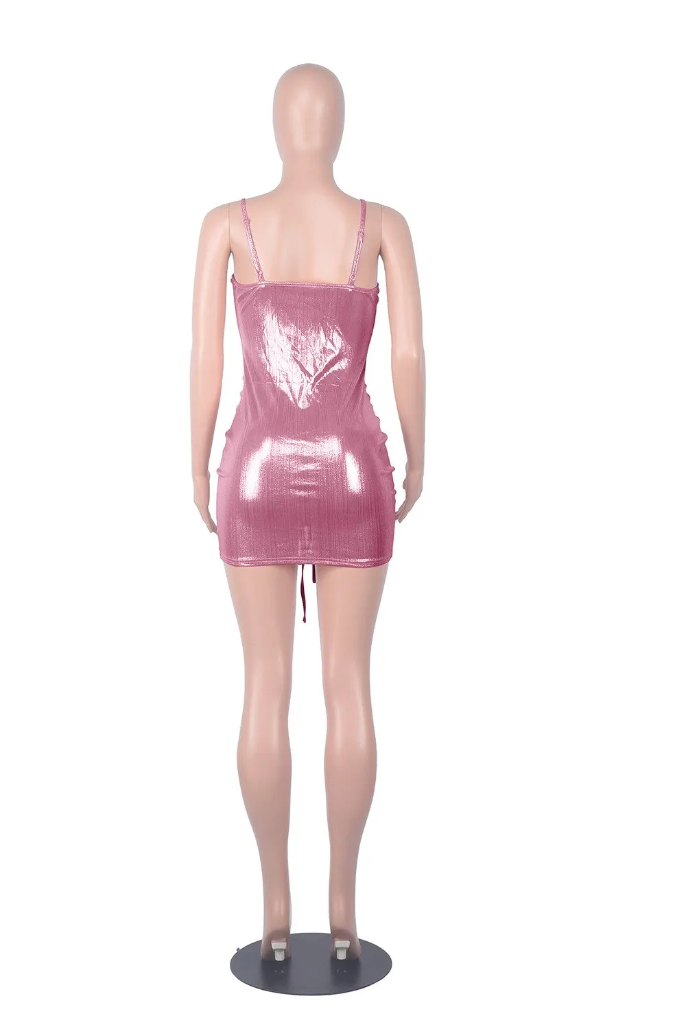 Parity Drawstring Bodycon Mini Dress Sexy Young Little Chap Spaghetti Strap Sweet High Waist Vestidos For Female Summer