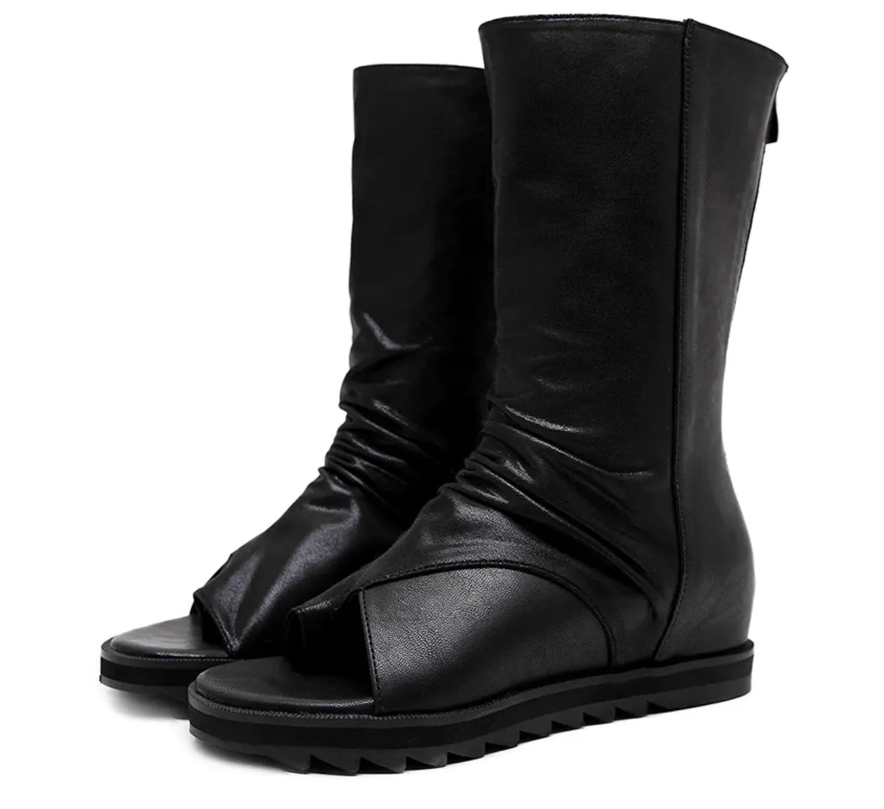 Soft Leather Open Toe Boots Maxct