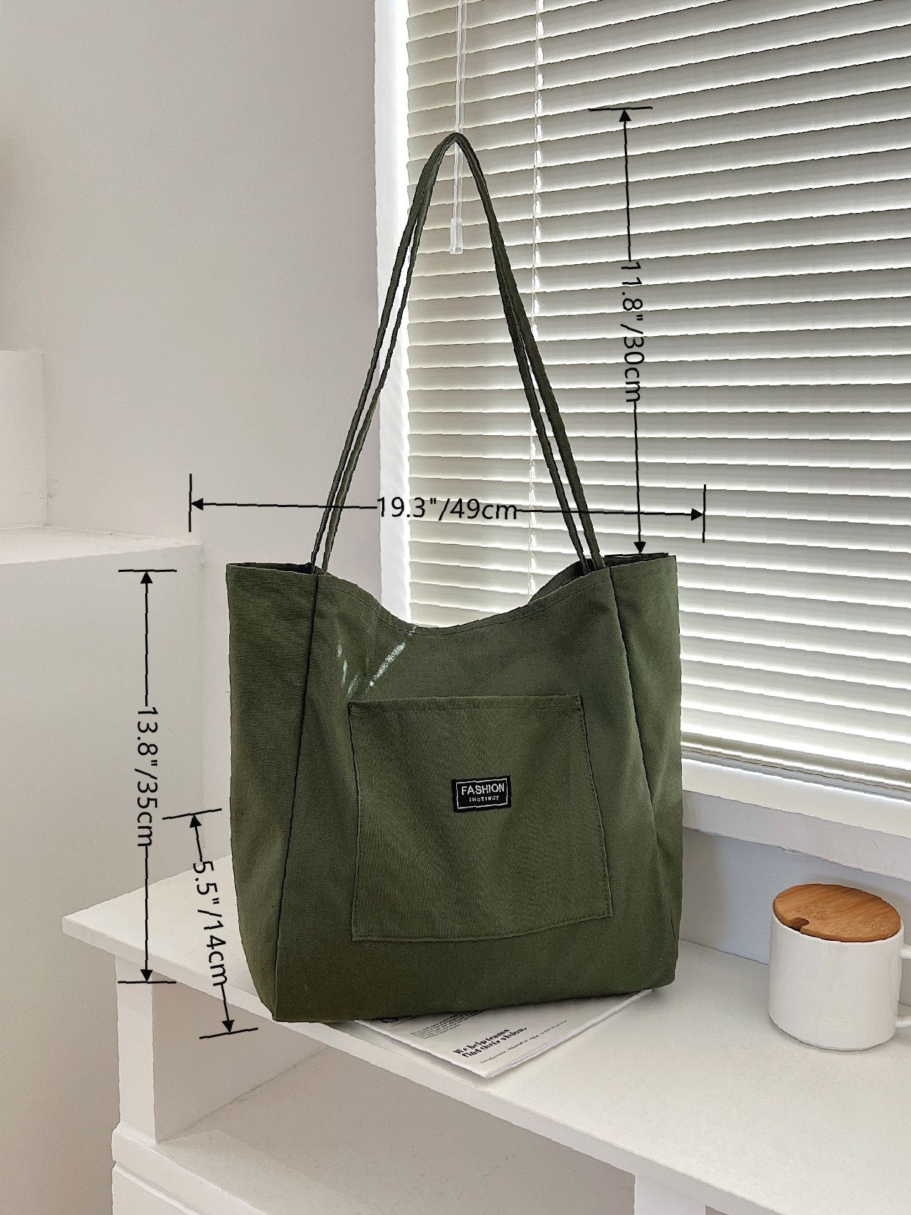 Maxct - Letter Patch Shoulder Tote Bag  - Women Tote Bags
