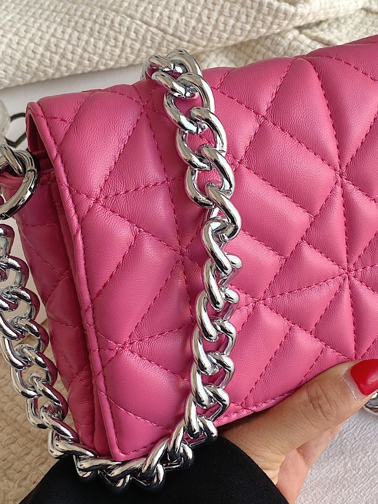 Bag For Love - Minimalist Quilted Flap Square Bag - Women Maxct Bags