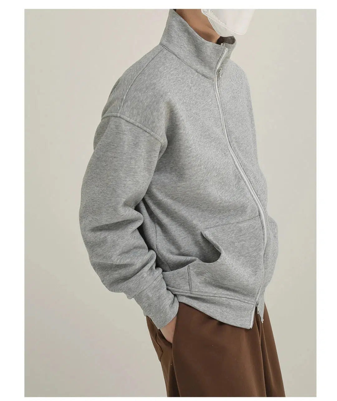 Maxct Stand Collar Zipper Jacket