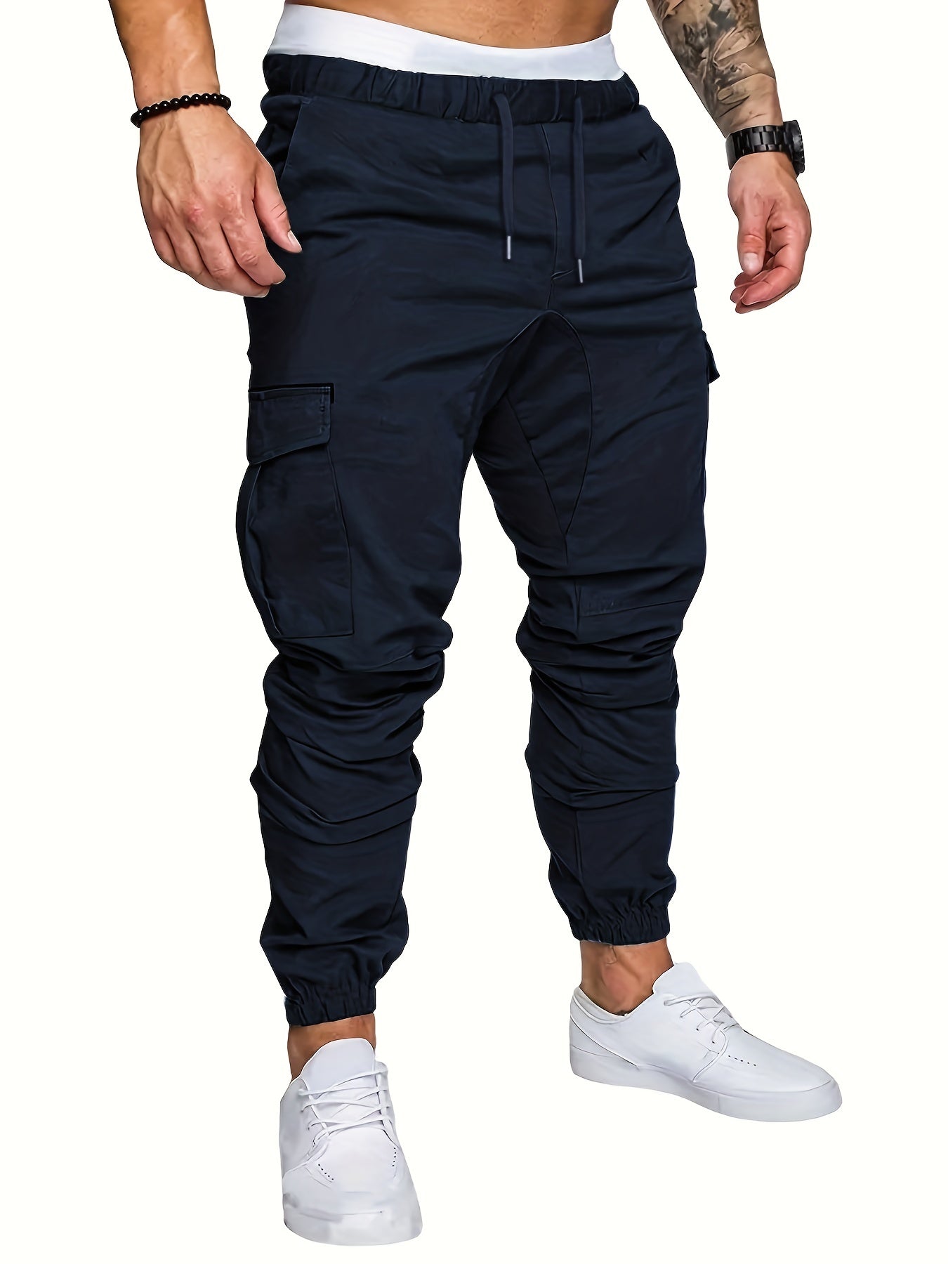 Maxct  Men's Casual Cotton Pockets Drawstring Outdoor Sports Cargo Pants