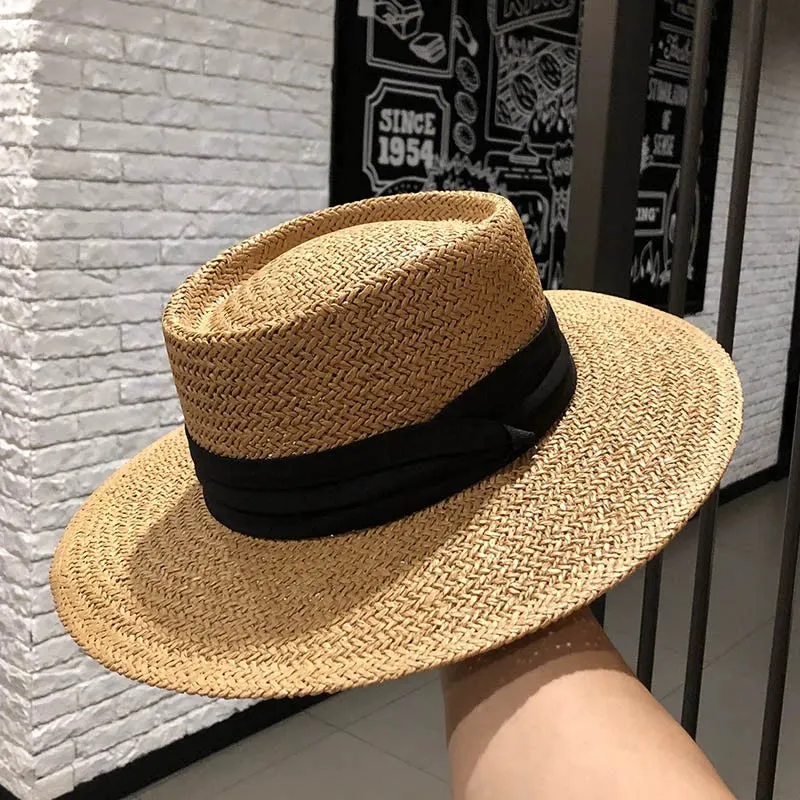 Maxct Internet Celebrity Ins Travel Wide Brim Flat Top Japanese Style Straw Hat