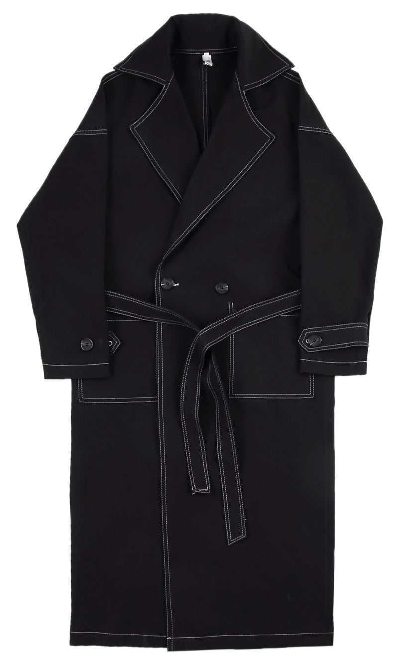 Maxct Topstitched Above-the-knee Trench Coat