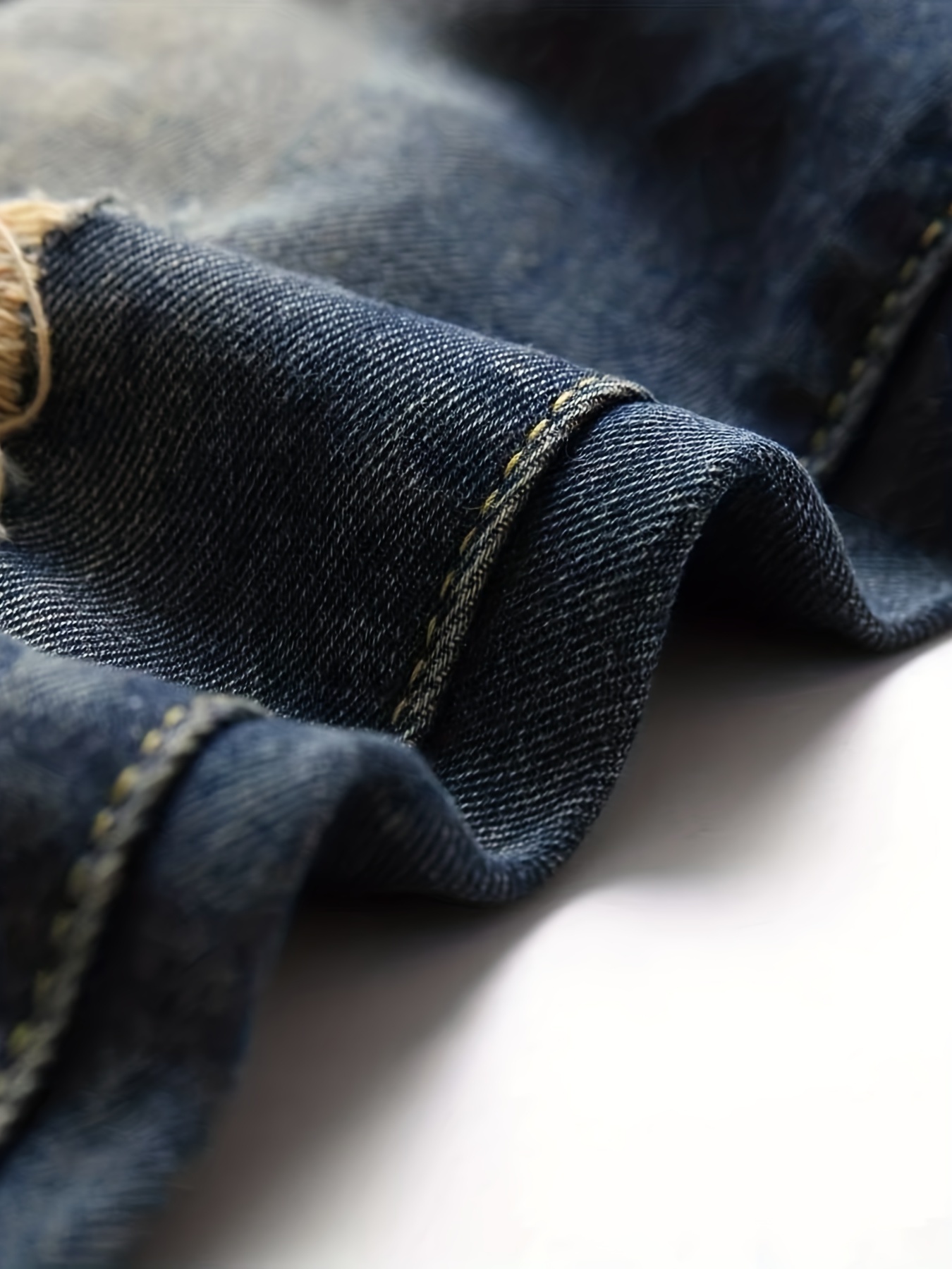 Regular Fit Ripped Jeans, Men's Casual Street Style Distressed Denim Pants For All Seasons