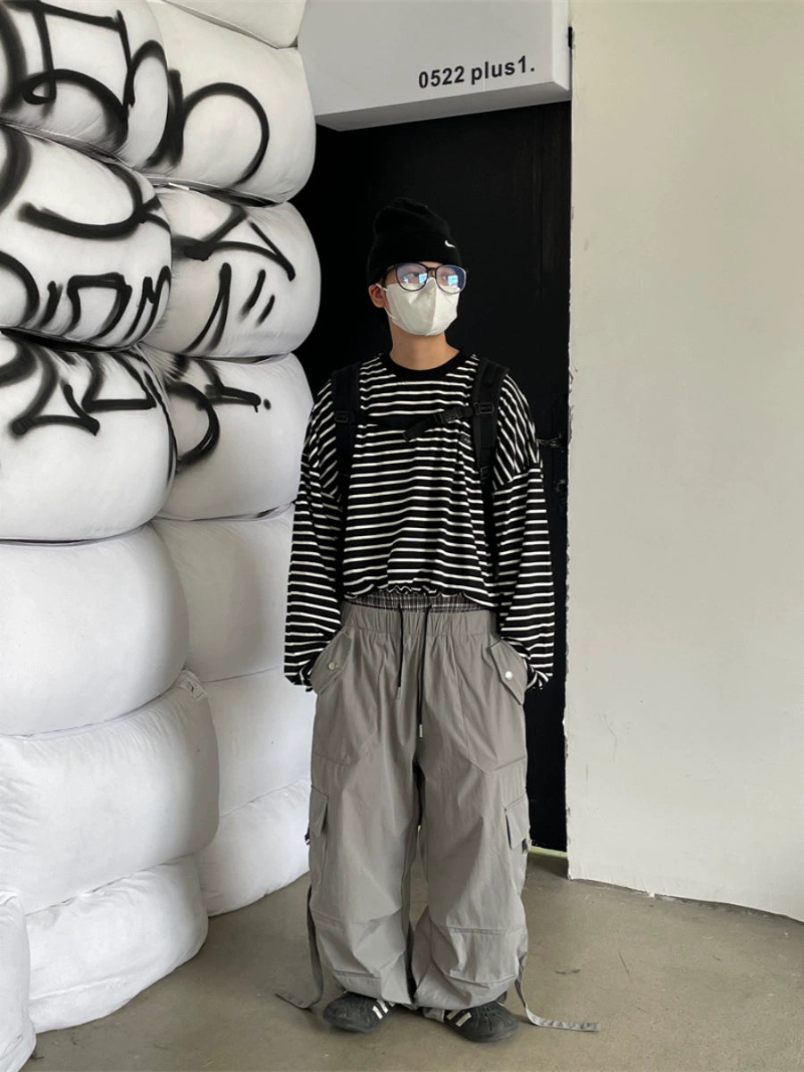 Jusho Drop Shoulder Striped Shirt Maxct