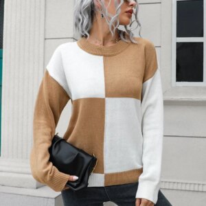 Contrast Drop Shoulder Sweater