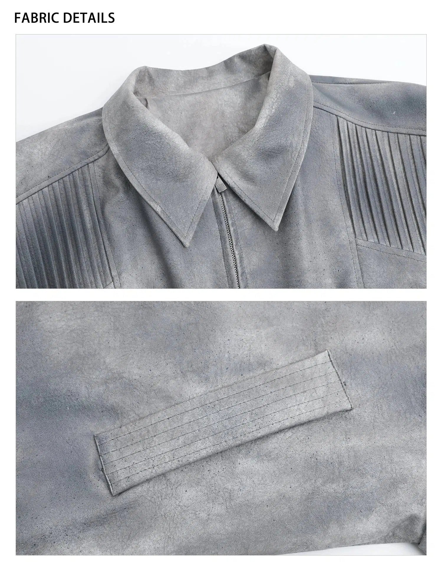 Maxct Short PU Leather Jacket with Shoulder Pads