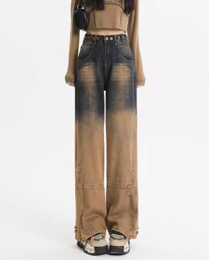 One Way Ticket Brown Aesthetic Jeans Maxct