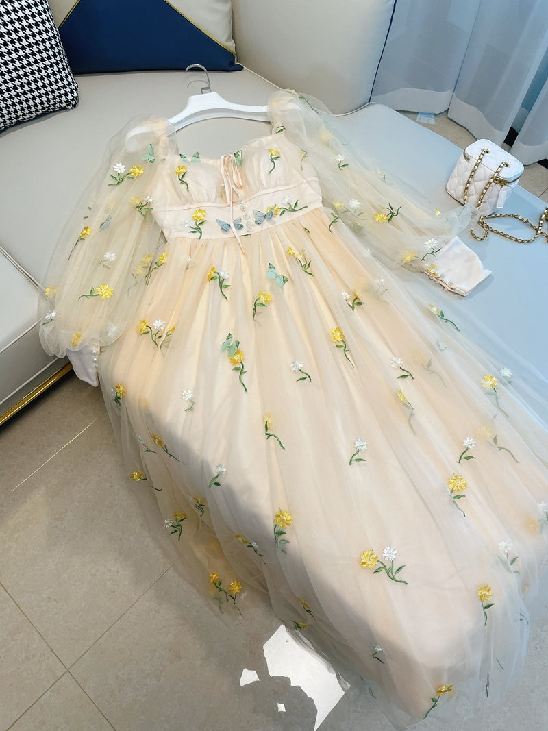 Butterfly Garden Tulle Maxi Dress Maxct