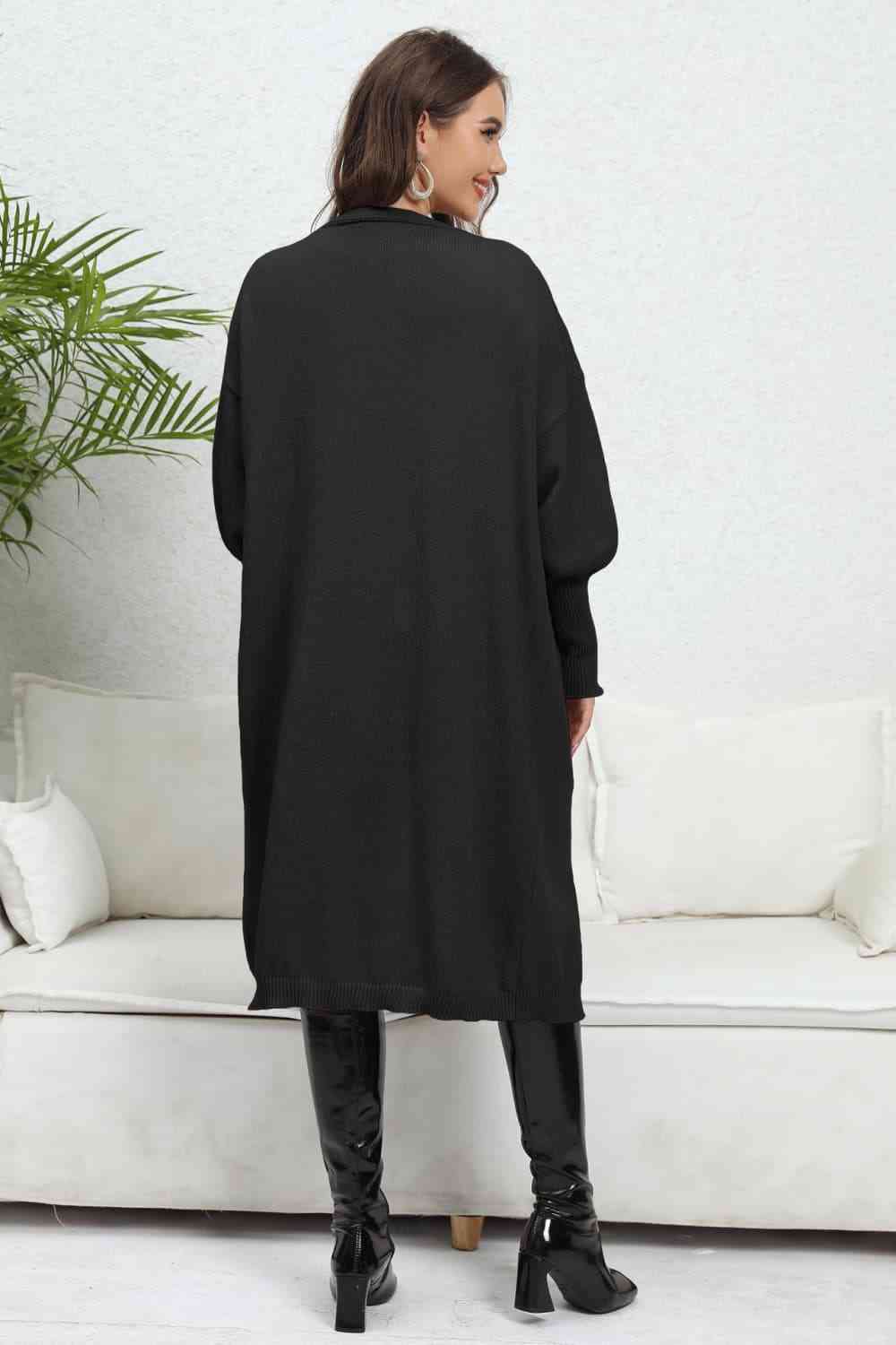 Maxct &Open Front Dropped Shoulder Cardigan