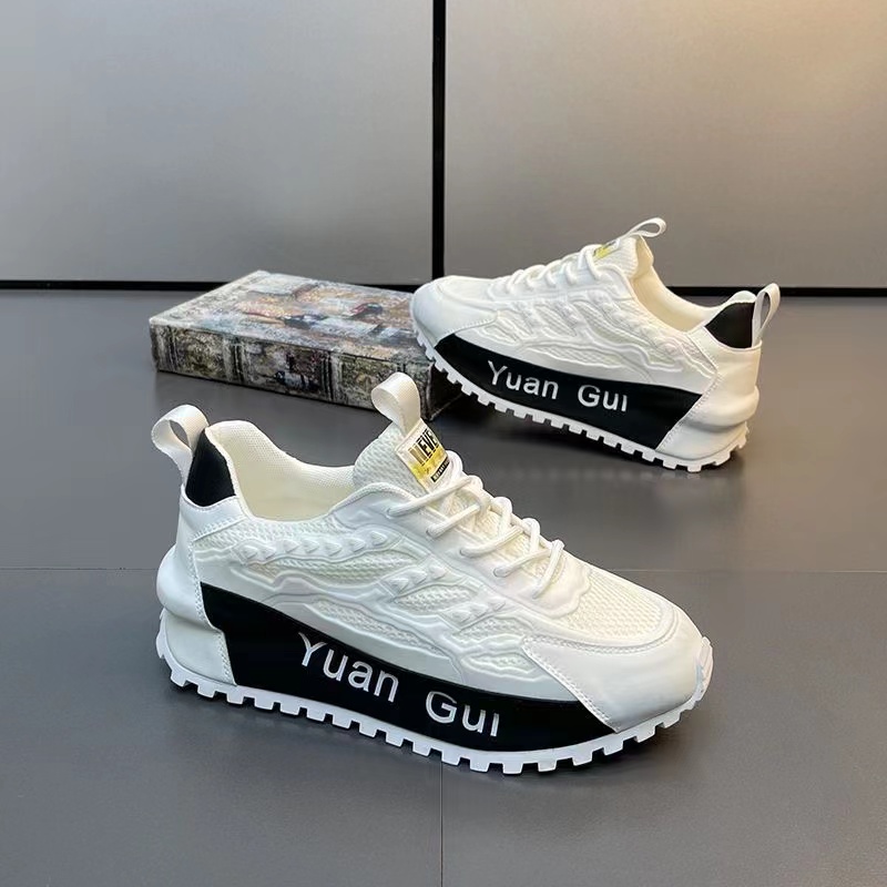 Fan Rood Platform Sneakers: Leather & Mesh for Men - true deals club