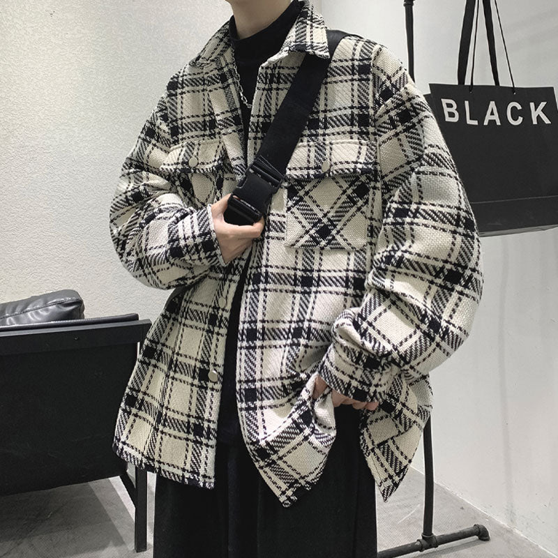 Retro Plaid Long-sleeved Shirt Maxct